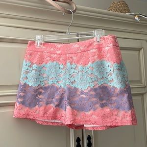 Fab’rik lace overlay shorts-Medium-pink/blue/purple
